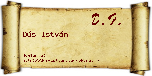 Dús István névjegykártya